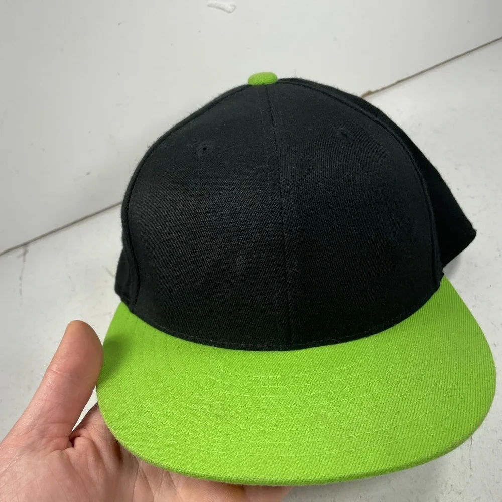 Lids Y2k Hat Baby Script Black Green Fitted 6 7/8 to 7 1/4 Vintage Graffiti